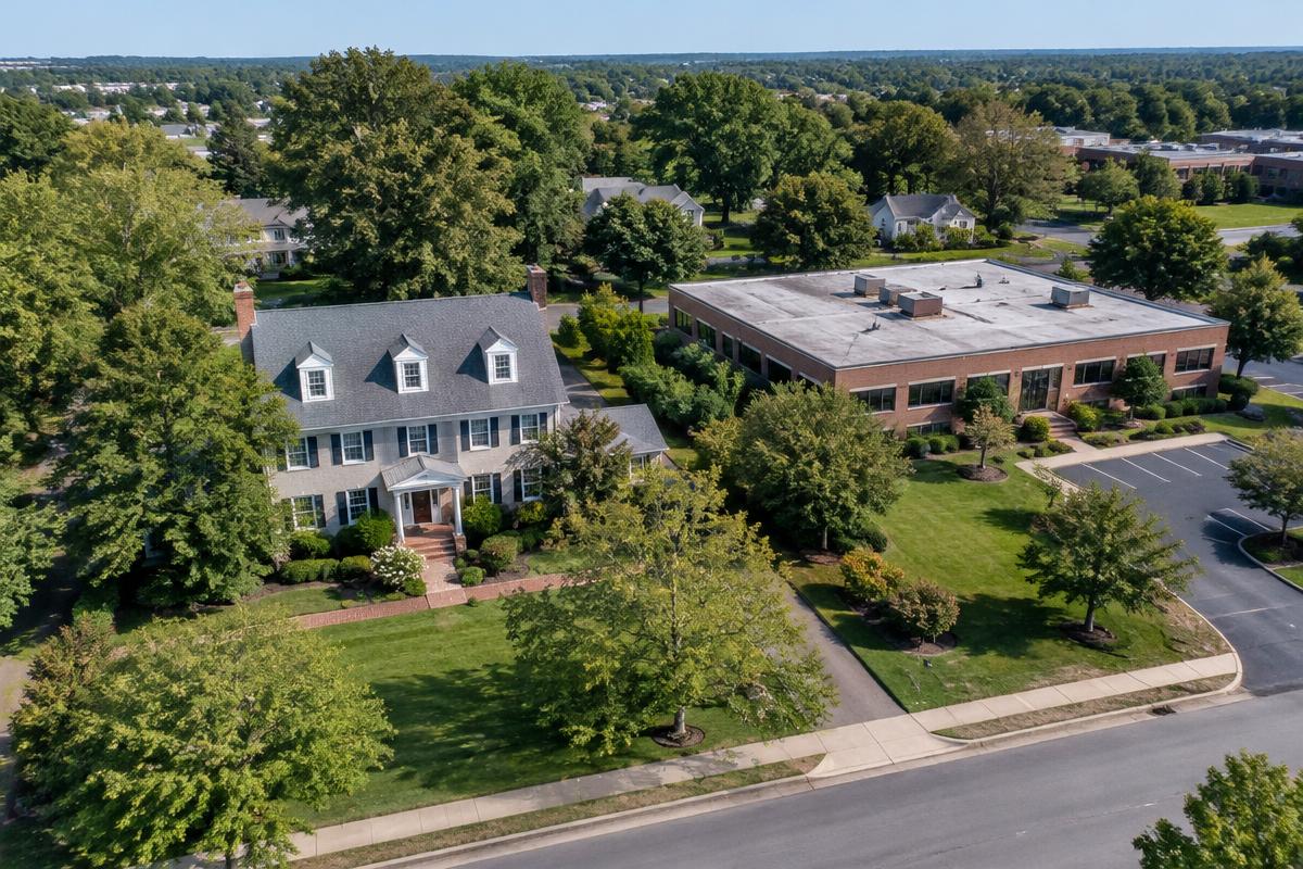 Residential & Commercial roof with Mid-Atlantic landscaping